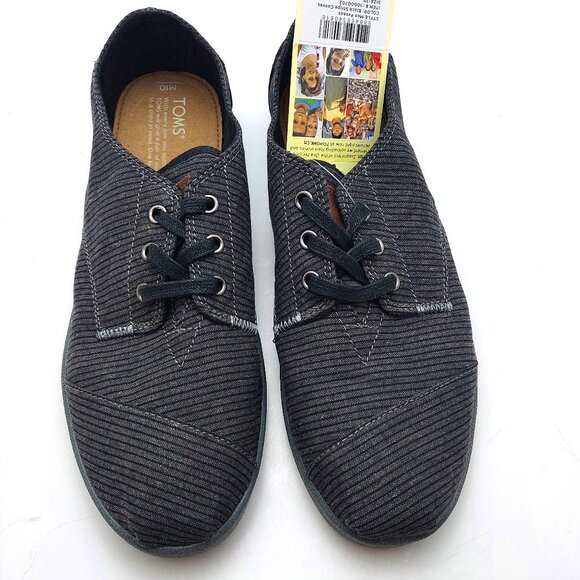 Brand New Men’s Black Toms Canvas Lace Ups - Picture 1 of 6